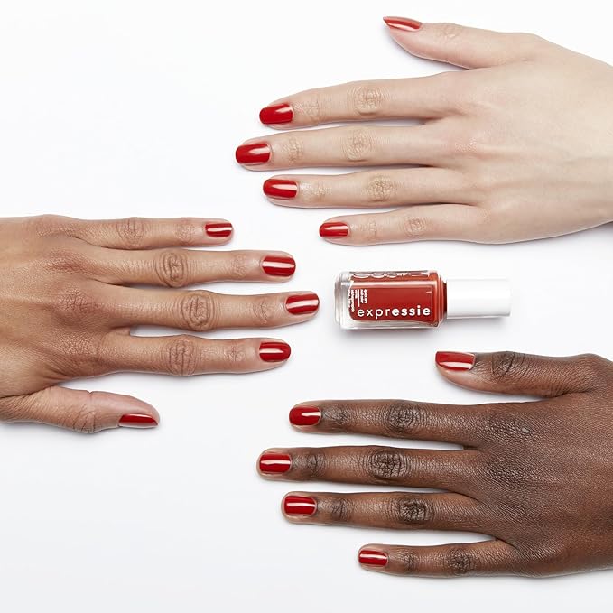 essie Expressie Nail Polish, Quick-Dry Bright Red Nail Polish, Vegan, Bold And Be Bold, 0.33 fl oz