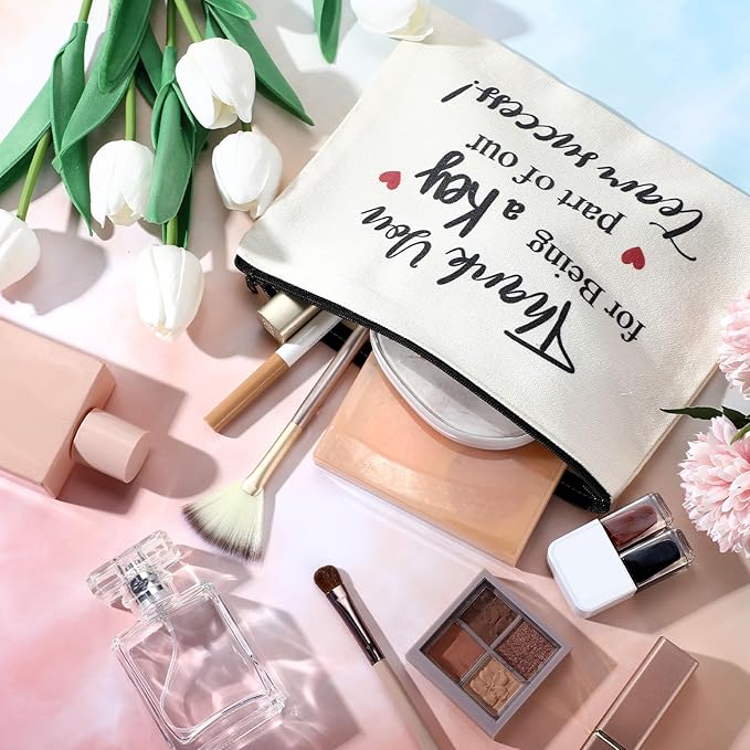 Cunno 24 Pcs Appreciation Gift for Coworkers Employee Cosmetic Makeup Bags Thank You Team Retirement Farewell Goodbye Day Gifts for Leader Colleagues