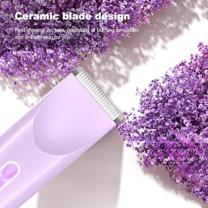 2025 New Glow Aura Bikini Shaver,Glowshave 2-in-1 Women's Body Shaver(Purple)