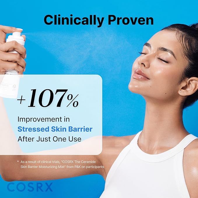 COSRX Barrier Cream Face Mist - Milky Toner with Ceramide & Hyaluronic Acid, Hydrating and Soothing Facial Spray for All Skin Types, 4.06 fl.oz, Korean Skin Care