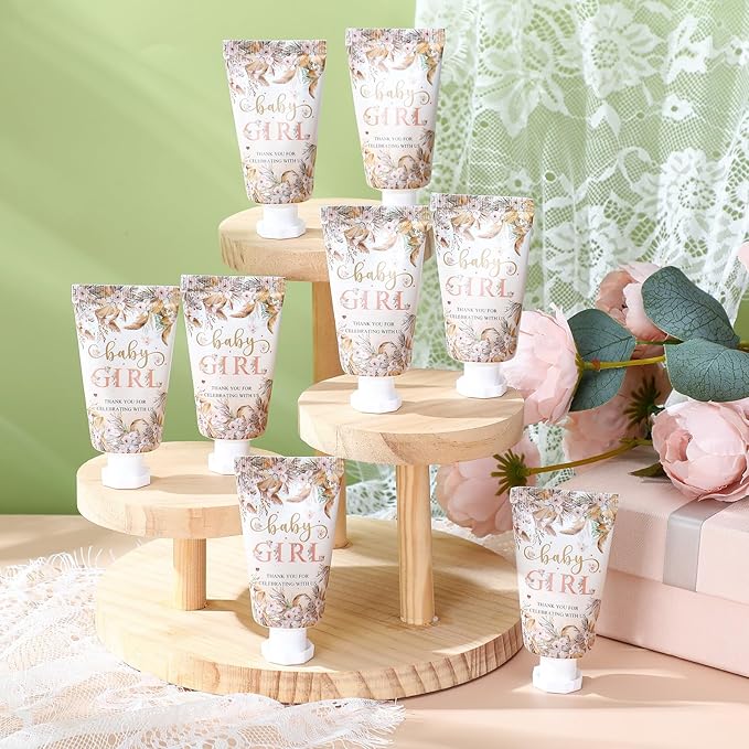 48 Sets Boho Baby Shower Hand Cream Gifts Baby Shower Party Favors for Guests Baby Girl Hand Cream Gift Bulk Travel Size Hand Lotion Set for Guest