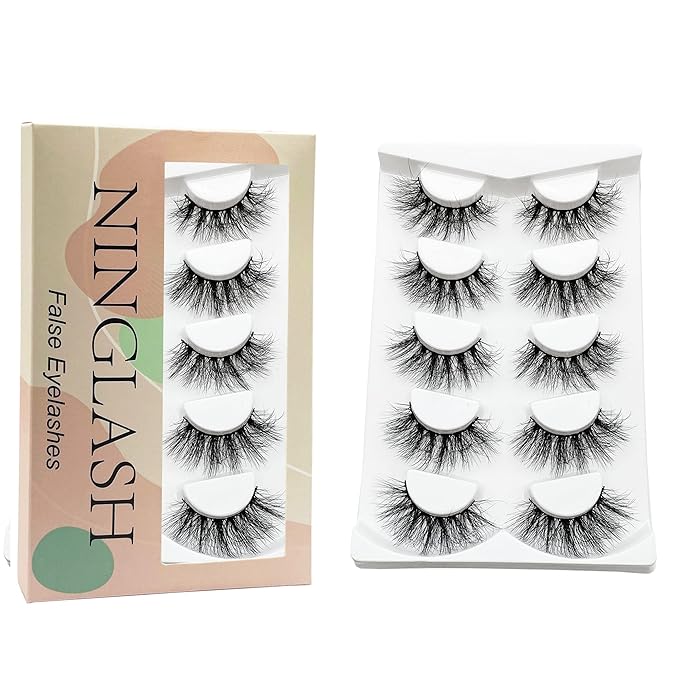 False Eyelashes Mink Lashes Fluffy Dramatic 20mm Long Faux Mink Eyelashes D Curl Wispy Fake Lashes Pack Look Like Extension