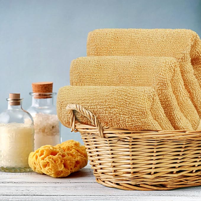 Utopia Towels 12 Pack Premium Wash Cloths Set, 12 by 12 Inches, 100% Cotton Ring Spun, Highly Absorbent and Soft Feel Washcloths for Bathroom, Spa, Gym, and Face, Beige