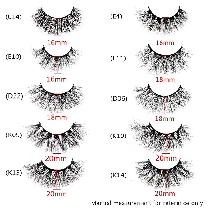 GOO GOO Mink Eyelashes, Daily Type 3D Mink Eyelashes 16mm to 20mm 10 Styles Multipack Natural Layered Effect, Hand Made Strips Fake Eyelashes 100% Real Siberian Luxury Reusable False Eyelashes