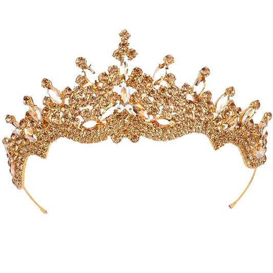 LIMELIA Women's Tiara for Henna Wedding Party|Glitter Hair Accessories for Bridal Birthday Pageant Prom Halloween Cos-play Christmas Party|Dence-Honey