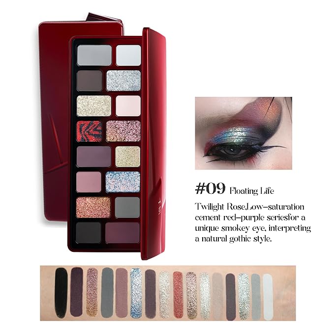 16-Color Natural Star Eye Shadow Palette Highly Pigmented, Long-Lasting, Blendable Makeup Palette Gift for Woman 09#Floating Life