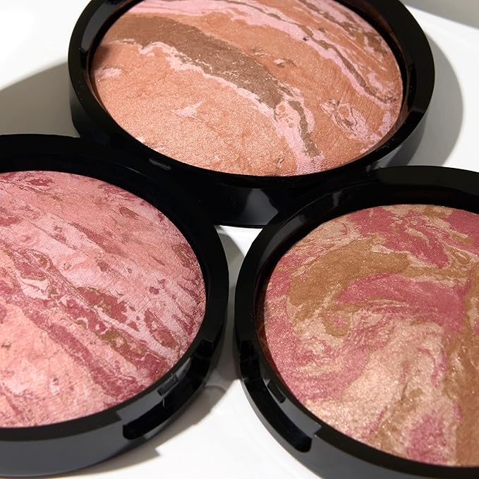 LAURA GELLER NEW YORK Baked Blush-n-Bronze Marbleized 2-in-1 Sculpting Bronzer Blush - Tropical Bronze - Contour Face with a Radiant Flush