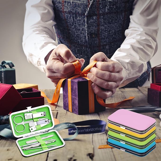 Manicure Set Bulk, Nail Clippers Kit Stainless Steel Fingernail Clippers Set, Sturdy Nail Tip Cutter Trimmers Professional Grooming Toenail Clippers Personal Pedicure Kits Gift (120 Pack 8 in 1)