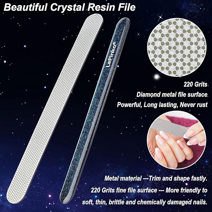 LePinko Salon-Quality Cuticle Trimmer with Cuticle Pusher and Nail File and Buffer Bundle Set