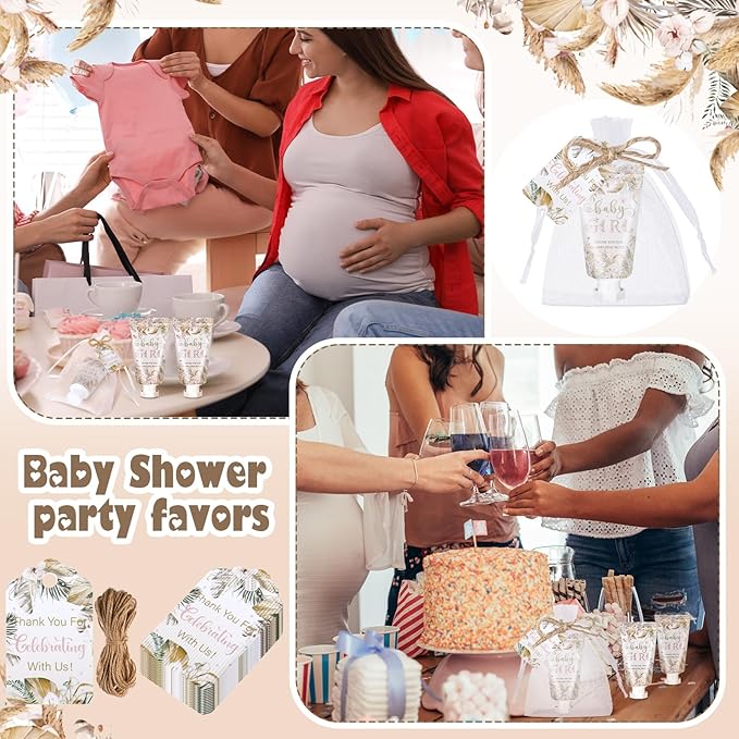 48 Sets Boho Baby Shower Hand Cream Gifts Baby Shower Party Favors for Guests Baby Girl Hand Cream Gift Bulk Travel Size Hand Lotion Set for Guest