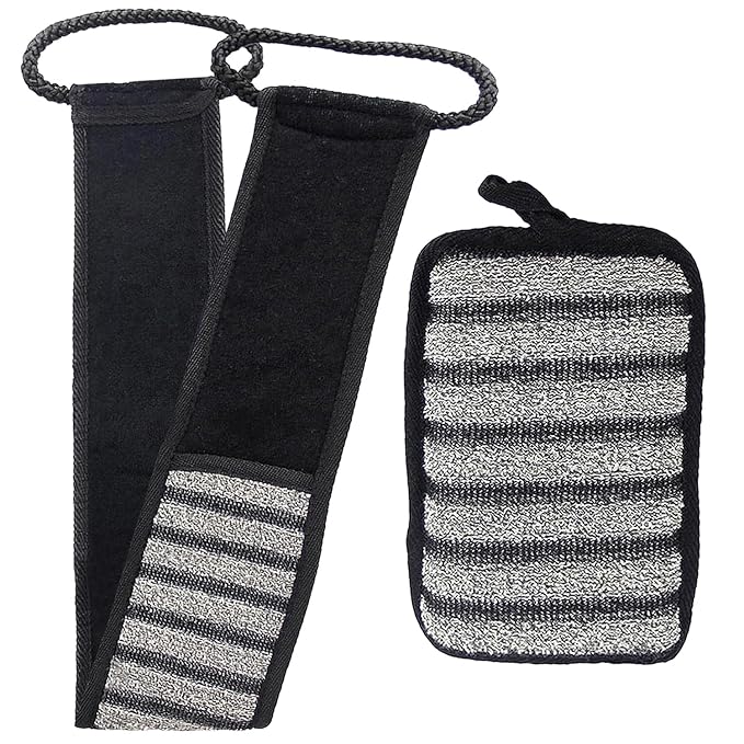 Wooden Cleaning Finger Nail Brush & Body Scrubber Set of 2 pcs