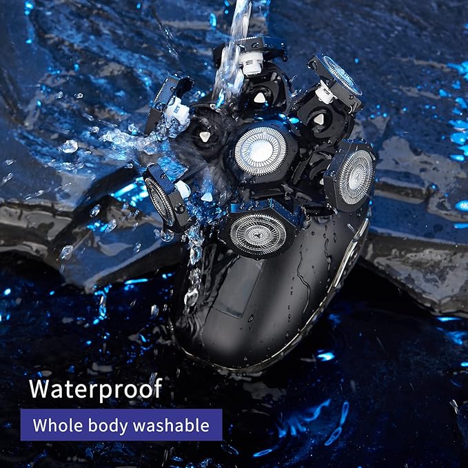 Electric Head Shaver for Bald Men - LED, Travel Lock, Nose Hair & Sideburns Trimmer