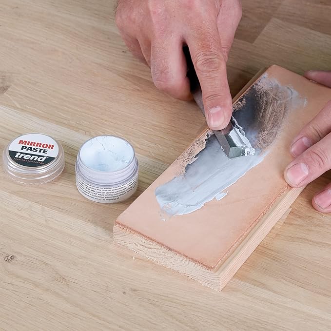 Trend Ultra Fine Mirror Paste & Premium Leather Strop, Hone and Polish Your Knives and Sharpened Tools, DWS/MP/KIT