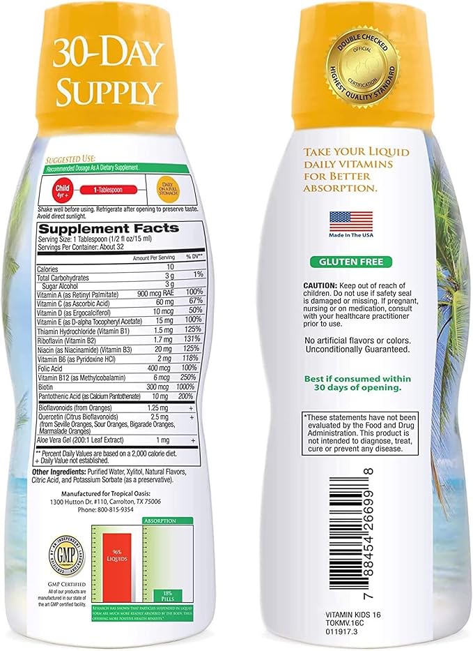 Tropical Oasis MultiVitamin Mineral/ for CHILDREN (16 oz) Liquid