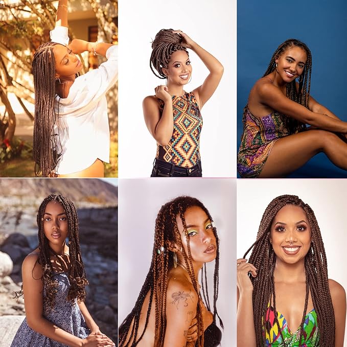 Pre-stretched Braiding Hair, Original Braid Hair Extensions, Hot Water Setting Crochet Hair Braids, Yaki Texture Easy Braiding Hair (32''-8packs, 30)