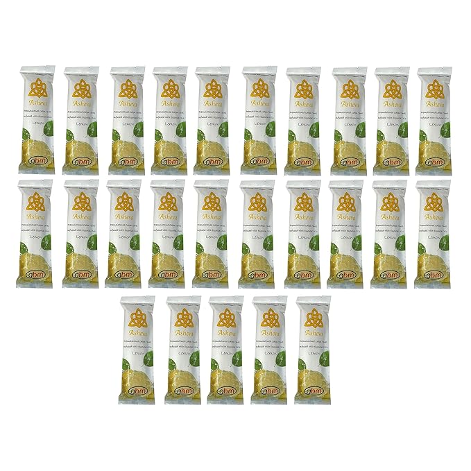 Asheva 8" x 9" Individually Wrapped Oshibori Disposable Towels - Luxurious Moist Cotton Hot/Cold Refreshment Towel - Lavender, Lemon, or Tea Tree Scents - Perfect for Spa, Travel, Dining & Events