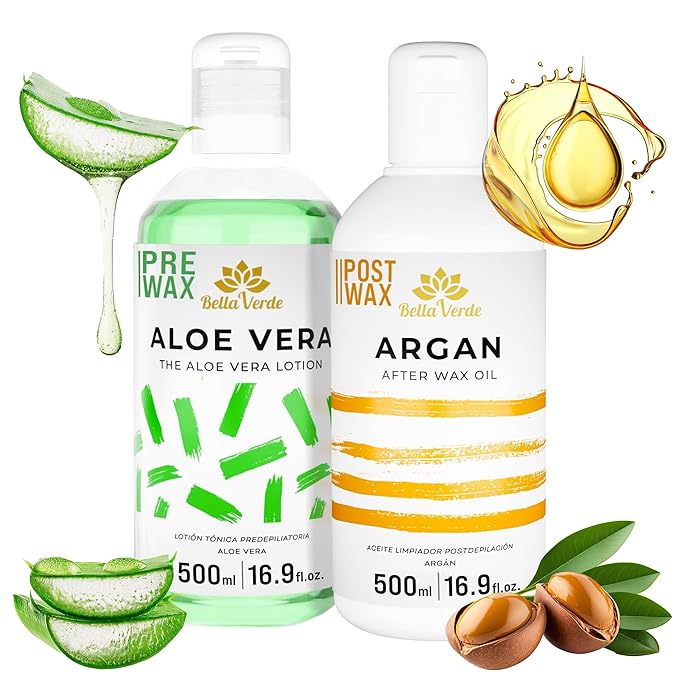 Bella Verde Pre and Post Waxing Care - Home Kit for Women and Men - Pack of 2 Pre & Post Wax Spray - Care for Brazilian Body Legs Eyebrows Face Lips Armpits