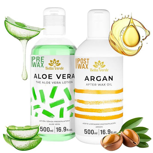 Bella Verde Pre and Post Waxing Care - Home Kit for Women and Men - Pack of 2 Pre & Post Wax Spray - Care for Brazilian Body Legs Eyebrows Face Lips Armpits