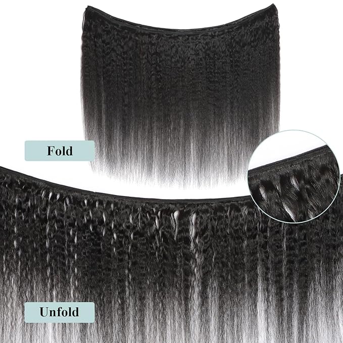 14 16 18 Inch Kinky Straight Bundles Human Hair Yaki Straight Human Hair Bundles Raw Kinky Human Hair 3 Bundles For Black Women Natural Black 12A Sew In 100% Brazilian Virgin Human Hair Bundles