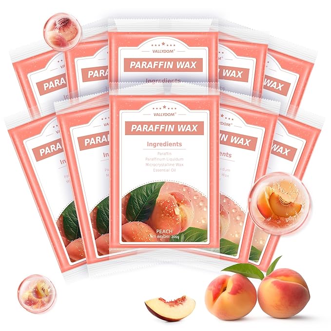 Paraffin Wax Refills, 10 Pack 200g Peach Scented Paraffin Wax Blocks for Paraffin Bath, Paraffin Wax Machine Refills for Hand Feet Dry Skin,Rrelieves muscle fatigue, Hydration and nourish