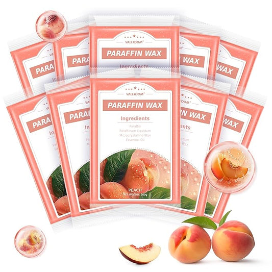 Paraffin Wax Refills, 10 Pack 200g Peach Scented Paraffin Wax Blocks for Paraffin Bath, Paraffin Wax Machine Refills for Hand Feet Dry Skin,Rrelieves muscle fatigue, Hydration and nourish