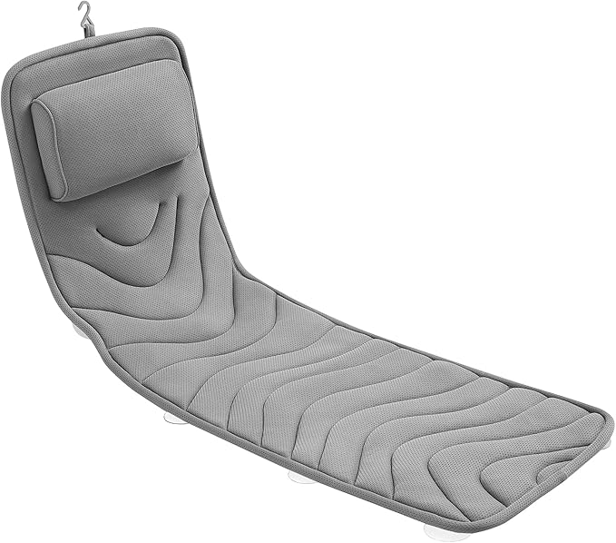 Full Body Bath Pillow for Bathtub, Non-Slip Bath Pillows for Tub, Spa Bathtub Pillow Cushion for Headrest Neck Shoulder and Back Rest Support，Relaxation Spa Accessories-50 x 15" (Grey)
