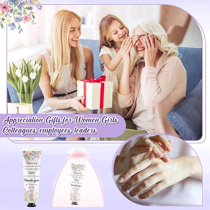 48 Sets Baby Shower Hand Cream Bulk Appreciation Baby Shower Favors Bridal Thank You Hand Cream for Guests Travel Size Lotion with Organza Bags