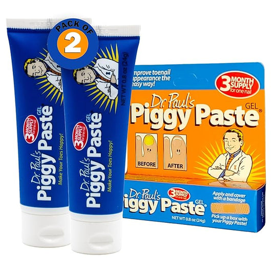 Dr. Paul's Piggy Paste Gel 2-Pack: Fast Acting Solution for Thick, Brittle, Yellow Nails, Restores Clear, Healthy Toenails & Fingernails Easy, Mess-Free Application Doctor Recommended Formula