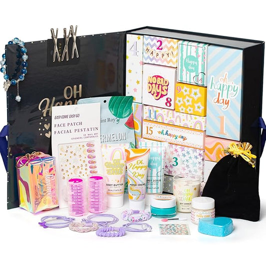 Mother's Day Gifts Holiday Beauty Advent Calendar Women's Spa Gift Set, Individual Gift Box Calendar for Women Full Kit Gift Surprise Box Bath & Body Product Set 15 Individually Boxed Holiday Gifts