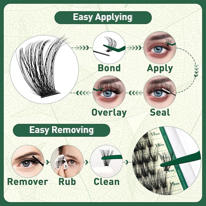 Lash Clusters 320pcs 80D C Curl 9-18MIX Super Soft Wispy DIY Eyelash Extension at Home