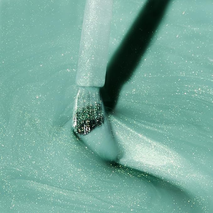 Dazzle Dry Nail Lacquer (Step 3) - In Season - A seafoam green with a subtle gold and green shimmer. Semi-sheer shimmer. (0.5 fl oz)