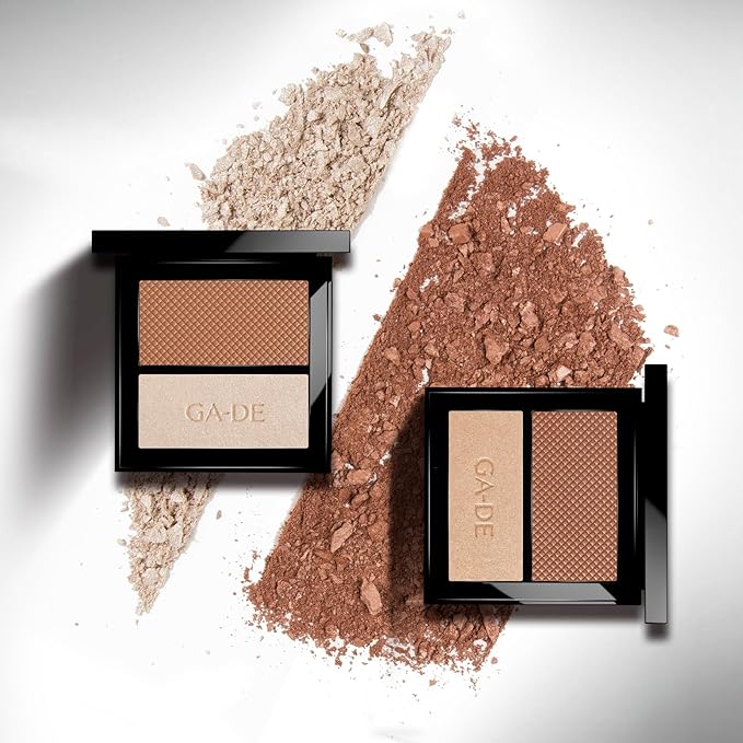 GA-DE Velveteen Blush and Shimmer Duet, 12 - Formulated with Micronized Pearls and Pigments for Sculpting Face and Décolleté - Paraben-Free - 0.26 oz