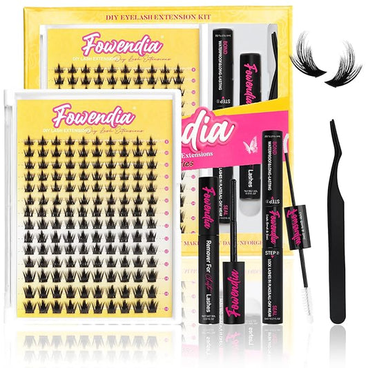 Manga Lash Clusters Kit 8-14mm Eyelash Clusters DIY Lash Extension Kit Waterproof Anime Lashes Ultra-Thin Invisible Band 0.3mm Cluster Eyelash Extensions, California Sunset Short-Kit