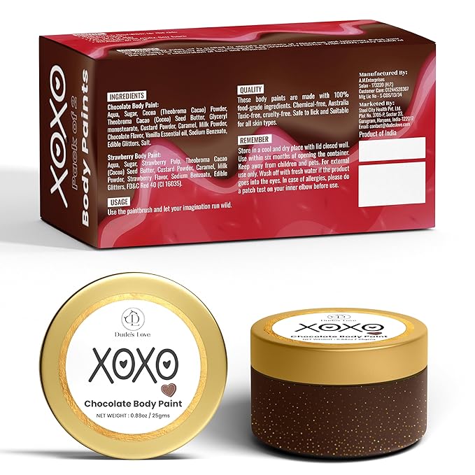 Edible Flavored Body Paints Set for Couples – Honeymoon Gifts Set | Stawberry & Chocolate | Pack of 2 – Enhance Fun & Intimacy with Skin-Friendly, Mess-Free | Easy-to-Clean – (0.88oz x 2 )1.76 Oz