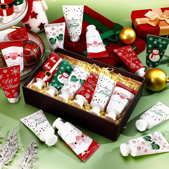 48 Pieces Christmas Hand Cream Gift Set Mini Travel Size Lotion Bulk Beauty Advent Calendar 2025 Holiday Stocking Stuffers for Women Mom Cowrkers Dry Cracked Hands, 30 ml, 6 Natural Plant Fragrances