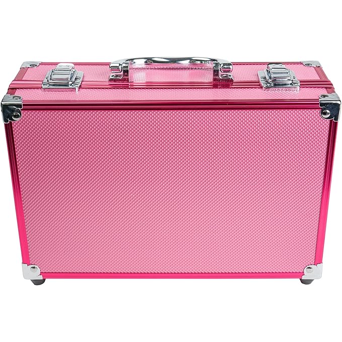 SHANY Carry All Makeup Train Case with Pro Makeup Set, Makeup Brushes, Lipsticks, Eye Shadows, Blushes, Powders, and more - Reusable Makeup Storage Organizer - Premium Gift Packaging - Pink