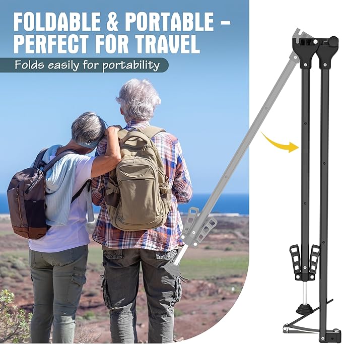 Foldable Extended Long Handle Toenail Clippers with Magnifier-4mm Wide Jaw & Ergonomic Design for Seniors, Arthritis& Limited Mobility | Heavy-Duty, No-Bend Trimming, Tool-Free Foldable (32" Black)