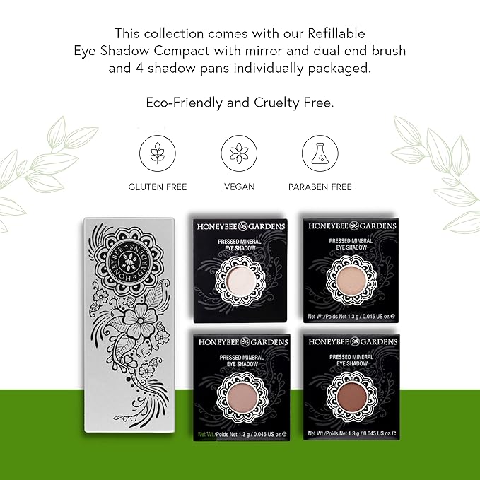 Honeybee Gardens Skinny Dip Eye Shadow Palette, Clean and Bold, 4 Highly Pigmented Colors With Long Lasting Luxe Finish, Vegan, Cruelty-Free, Gluten-Free, and Paraben-Free, Net Wt 1.3g Each