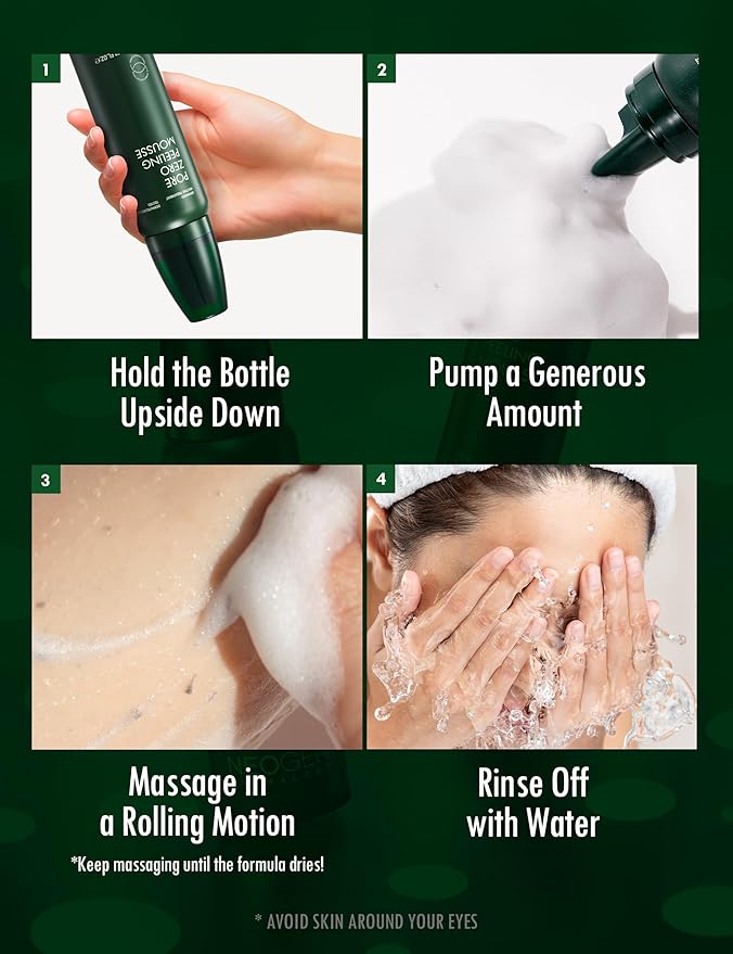[K-Beauty] Neogen Dermalogy Pore Zero Peeling Mousse | All-in-One Foaming Exfoliating Face Wash Visibly Firming, Tightening & Lifting Skin 3.38 fl oz