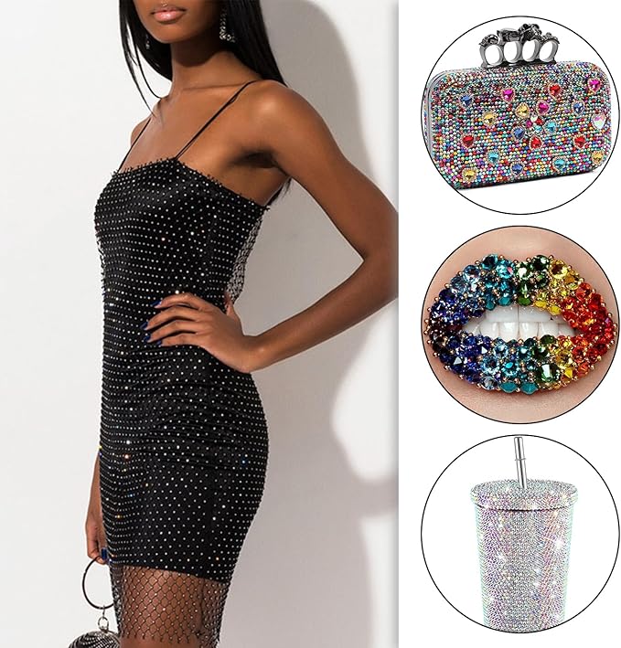 Blinginbox Flatback Rhinestones Bulk,14400pcs Crystal Round Loose Gemstones Glass Rhinestones for Crafts Makeup Nail Art Clothes Shoes DIY Decorations(SS16,3.8-4.0mm,Sapphire)