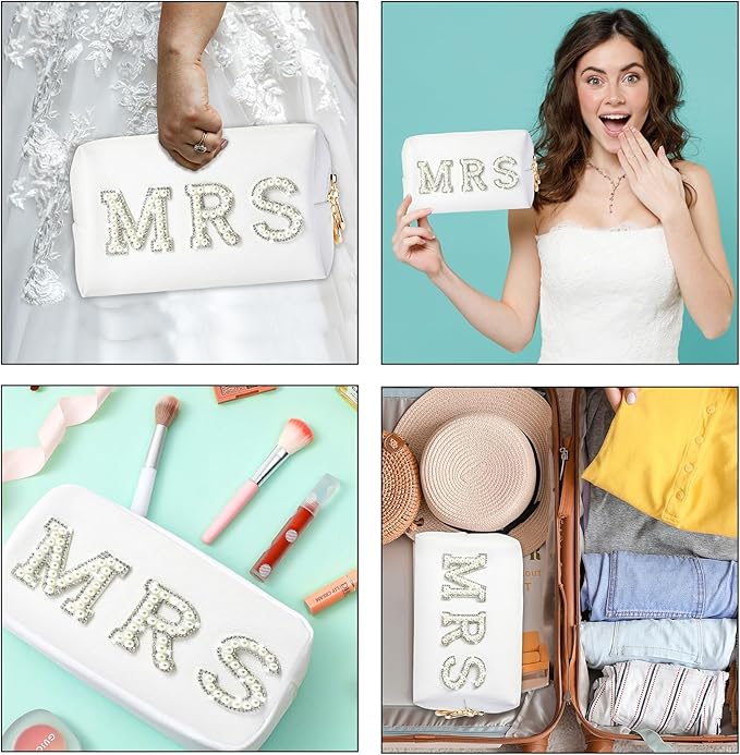 Bride To Be Gift Set - Makeup Bag, Slippers, Robe, Hair Clip - Wedding Gifts