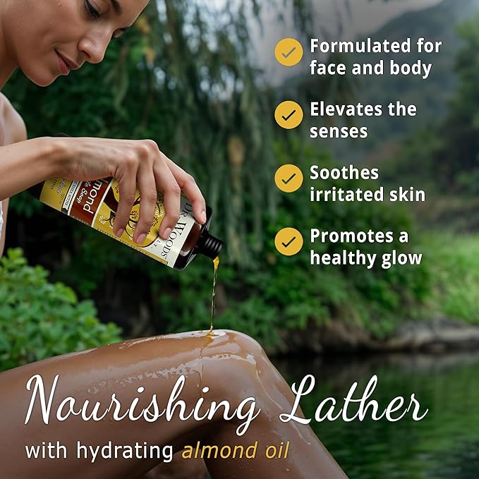 Dr. Woods Almond Liquid Castile Soap - Castile Soap with Pure Almond Oil, Body Wash for Men and Women, Organic Shea Butter, Natural Cleaner for Face, Hands, and Body - 32 Fl Oz, Pack of 2