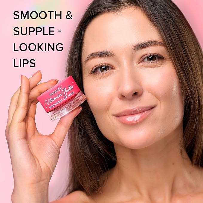 MAREE Lip Mask with Hyaluronic Acid 2 PACK - Overnight Butter Balm - Moisturizer for Very Dry Lips - Hidratante de Labios Care Hydration