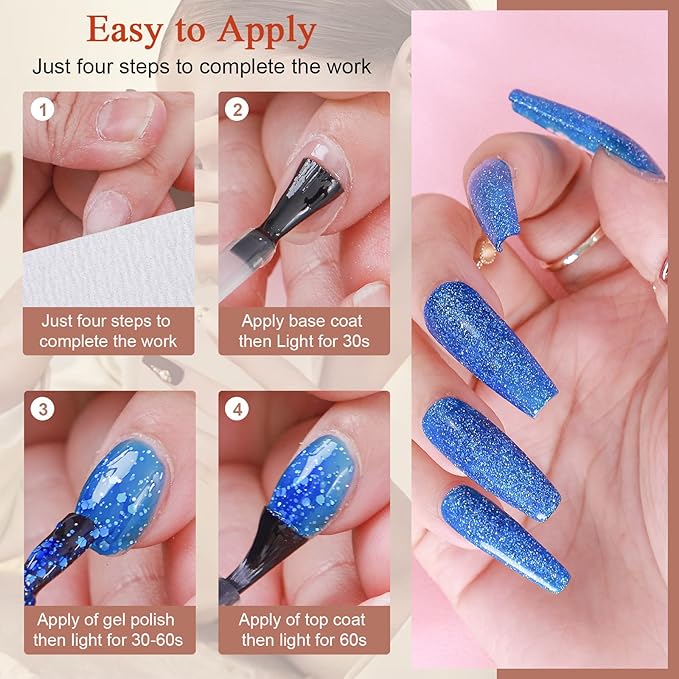 48pcs Gel Nail Polish Kit with UV Light, 36 Colors Gel Polish with 48W Nail Lamp for All Seasons Nude Pink Glitter Soak off Nail Polish Set with Glossy & Matte Base Top Coat, Nails French Art Design Manicure Tools Gift for Woman