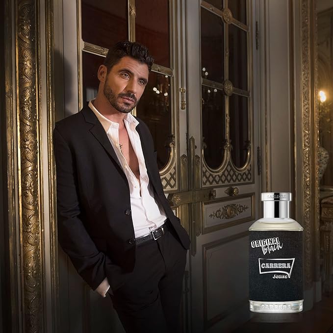 Carrera Jeans UOMO ORIGINAL BLACK Eau de Parfum for Men, 4.22 Fl Oz