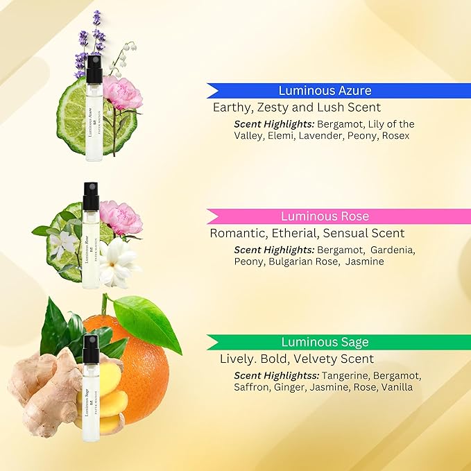 Patek Maison Perfume for Women and Men Luminous Discovery Gift Set Mini Vial Sampler Sprays EDP 0.10 Fl oz