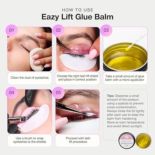 Curacoro Eazy Lash Lift Glue Balm, Nourishing Lash Lift Adhesive for Eyelash Curling & Lamination | Hydrating, Long-Lasting Lash Lift Balm