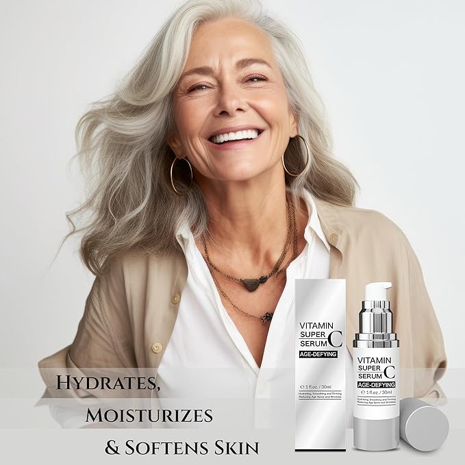 Super Vitamin C Serum for Women over 70, Wrinkle Cream for Face, Anti Aging Cream, Hydrates, Softens, Lifts and Firms Super Vitamin C Serum 1PCS