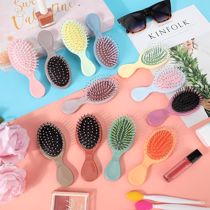 36 Packs Mini Detangling Hairbrush Squirt Detangler combs Toddler Soft Bristle Travel Hairbrush Women Girl