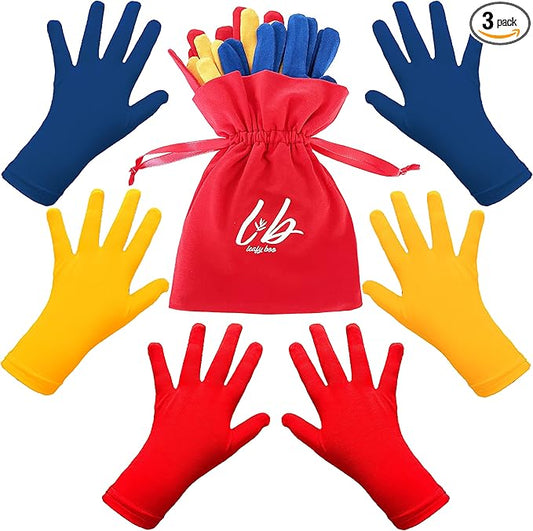 Bamboo Gloves for Eczema, Kids Age 8-10, Dry Hands, Moisturizing Gloves for Children Overnight, 3 Pairs